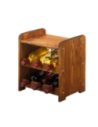 Drewniany regał na wino z półką - RW31 /na 6 butelek/ Olcha