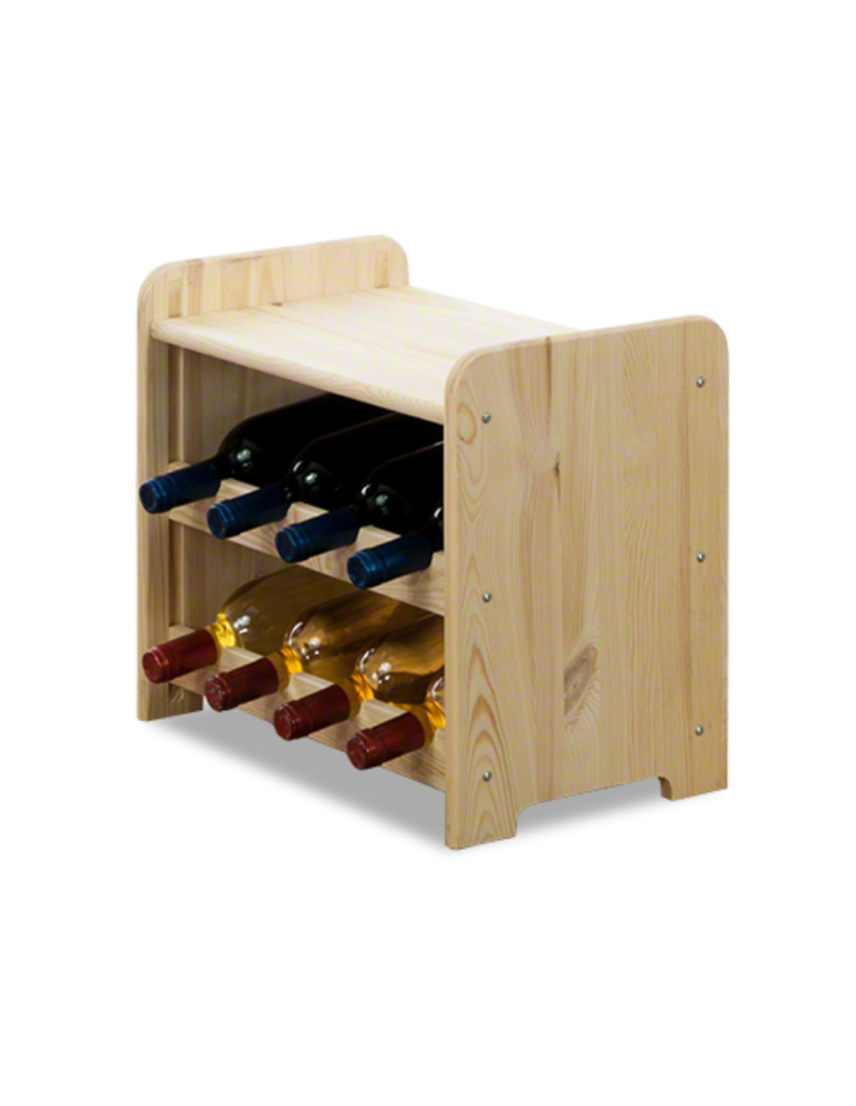 Regały - Drewniany regał na wino z półką - RW31 /na 8 butelek/ Naturalny - product b2b.wamar.biz 1