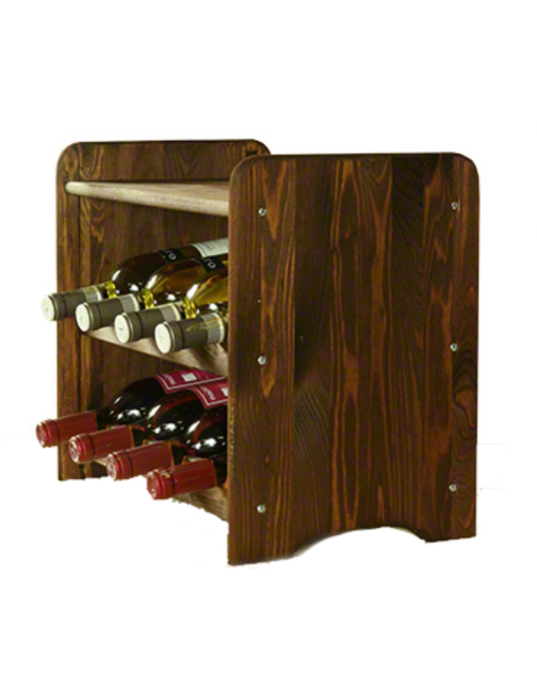 Regały - Drewniany regał na wino z półką - RW31 /na 8 butelek/ Brązowy - product b2b.wamar.biz 1