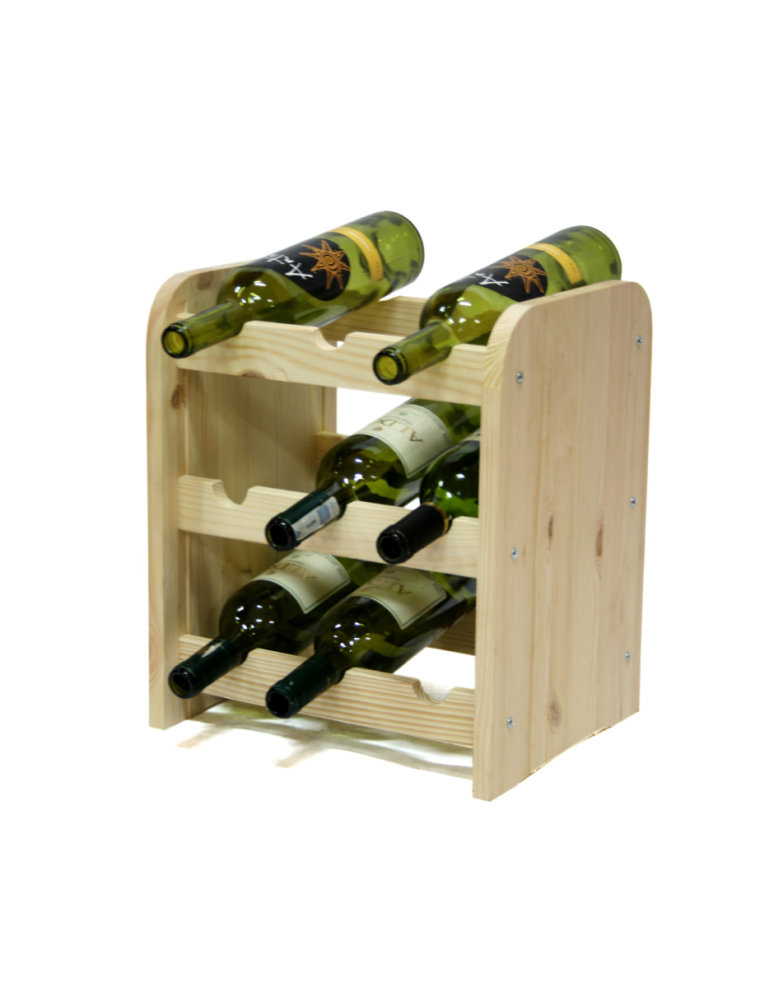 Regały - Drewniany regał na wino - RW31 /na 9 butelek/ Naturalny - product b2b.wamar.biz 1