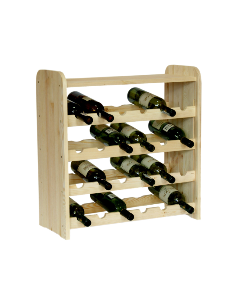 Regały - Drewniany regał na wino z półką - RW31 /na 24 butelki/ Naturalny - product b2b.wamar.biz 1