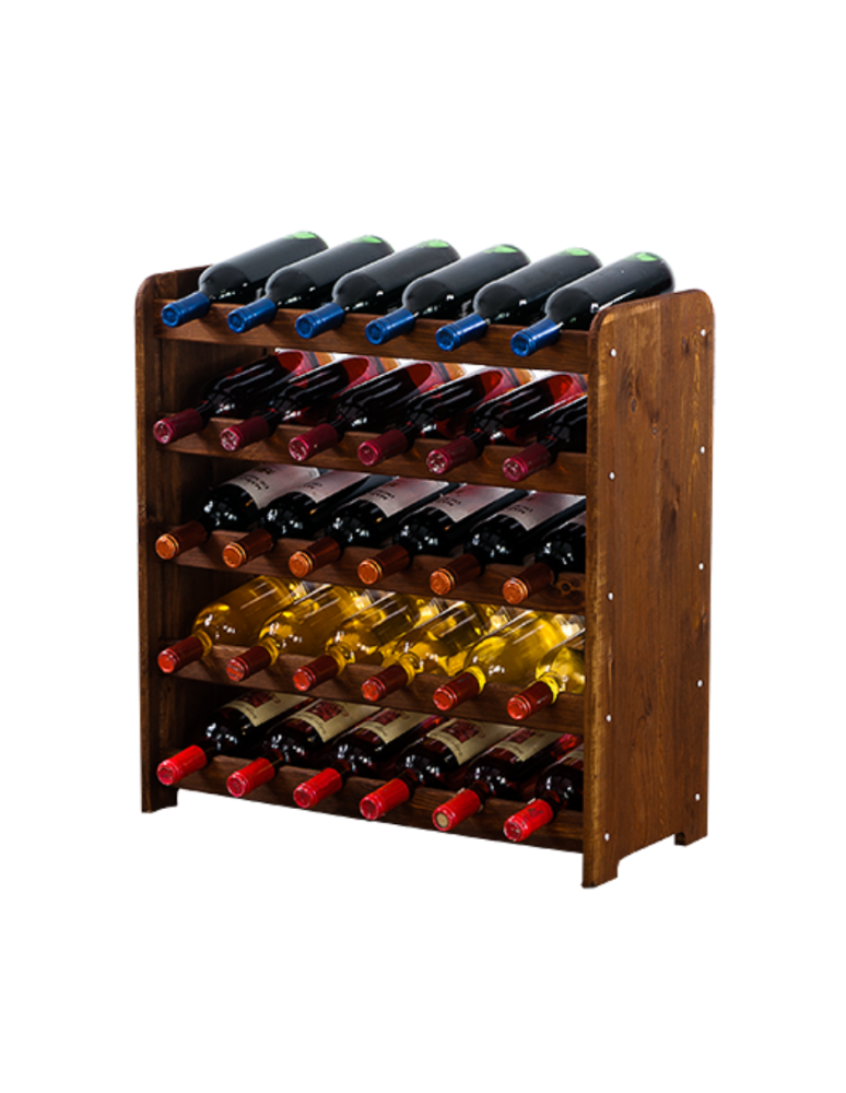 Regały - Drewniany regał na wino - RW31 /na 30 butelek/ Brązowy - product b2b.wamar.biz 1