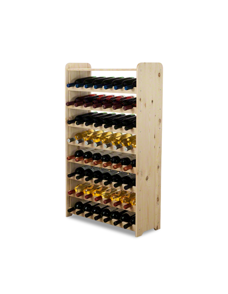 Regały - Drewniany regał na wino z półką - RW31 /na 56 butelek/ Naturalny - product b2b.wamar.biz 1