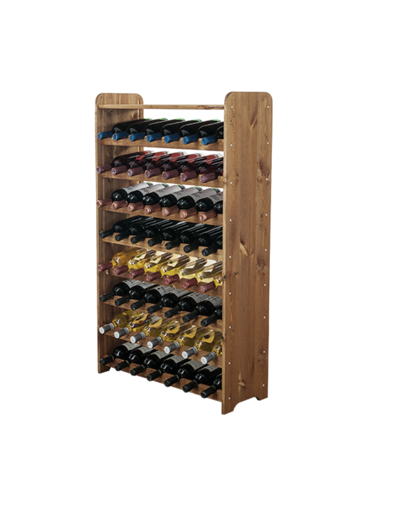 Regały - Drewniany regał na wino z półką - RW31 /na 56 butelek/ Brązowy - product b2b.wamar.biz 1