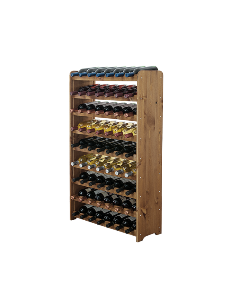 Regały - Drewniany regał na wino - RW31 /na 63 butelki/ Brązowy - product b2b.wamar.biz 1
