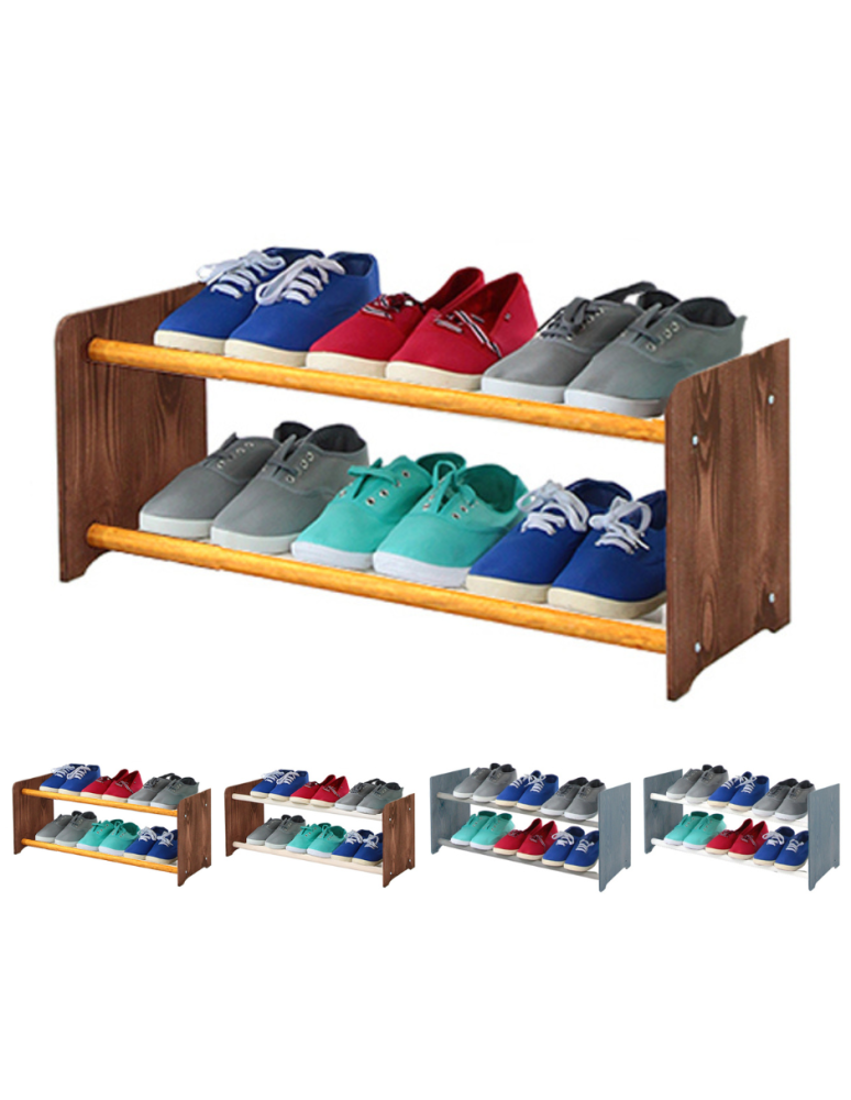 Regały - 2-półkowy regał na obuwie RBS /szer.65 cm/ Brąz-Olcha - product b2b.wamar.biz 1
