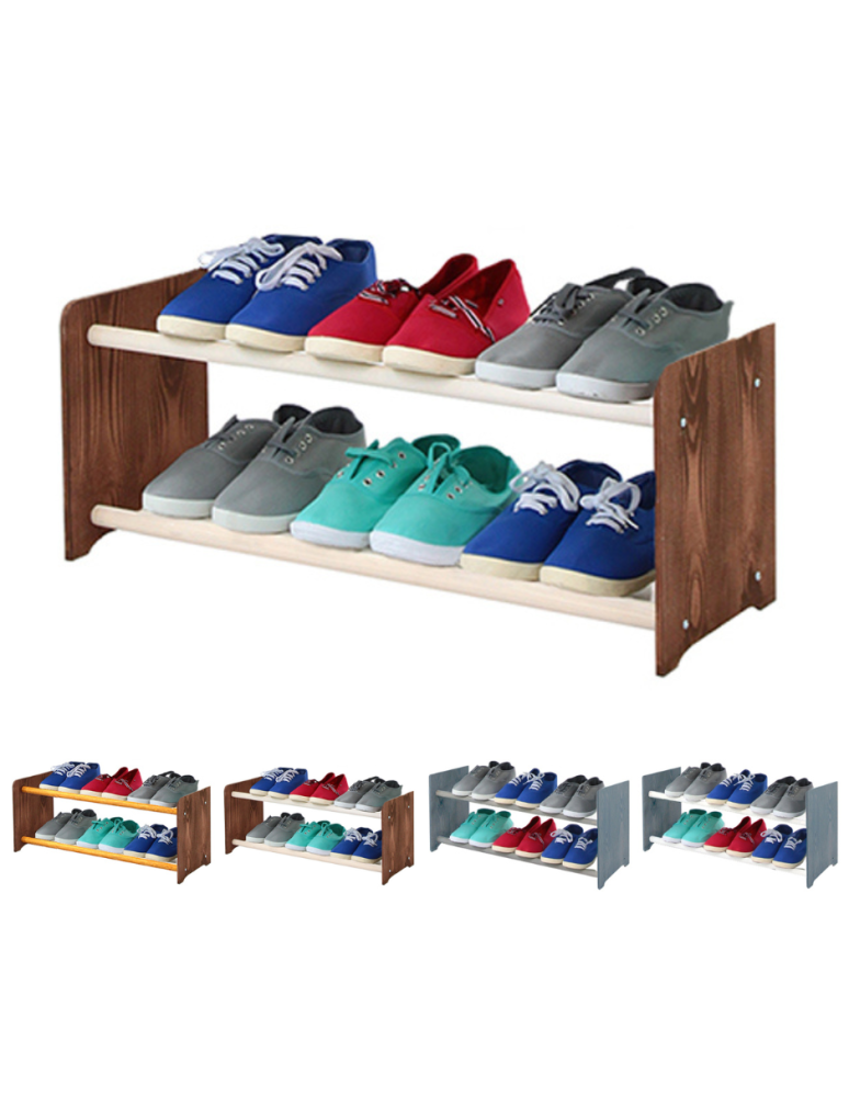 Regały - 2-półkowy regał na obuwie RBS /szer.65 cm/ Brąz-Biel - product b2b.wamar.biz 1