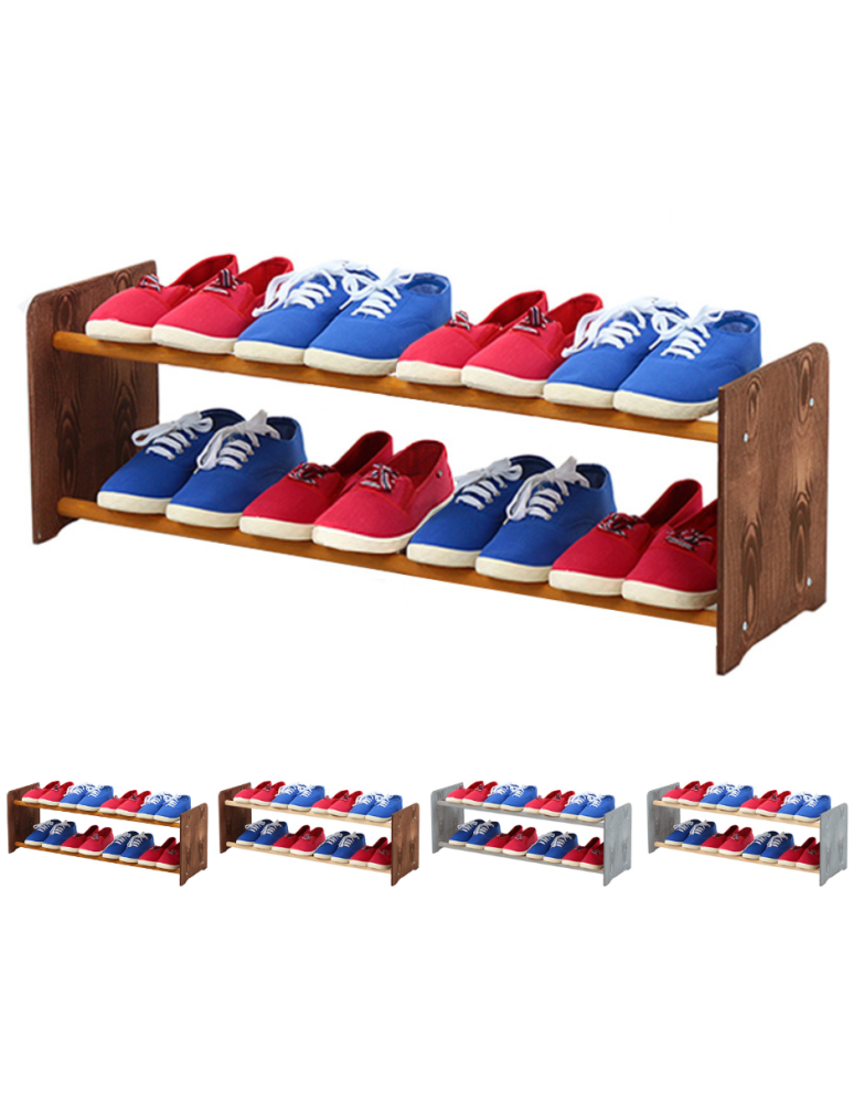 Regały - 2-półkowy regał na obuwie RBS /szer.90 cm/ Brąz-Olcha - product b2b.wamar.biz 1