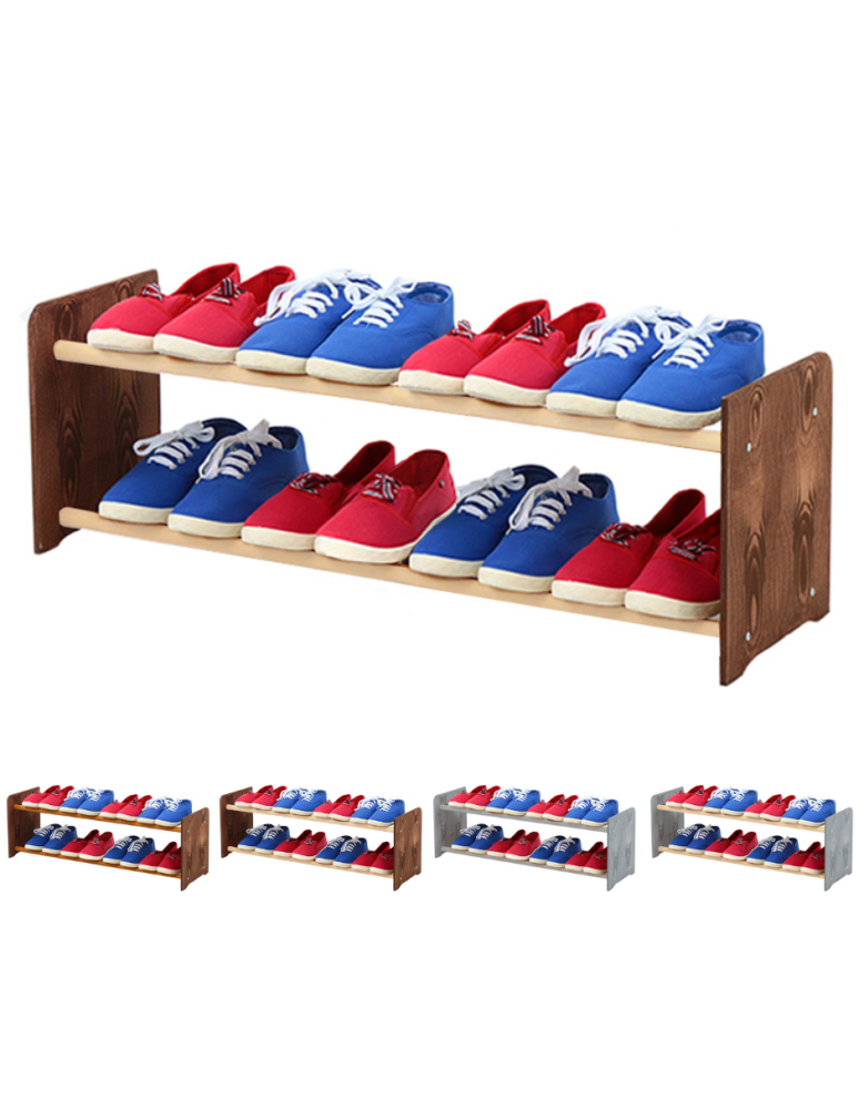 Regały - 2-półkowy regał na obuwie RBS /szer.90 cm/ Brąz-Biel - product b2b.wamar.biz 1