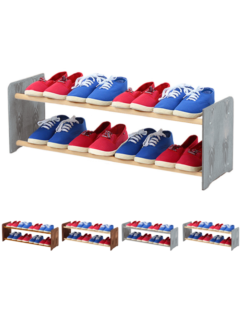 Regały - 2-półkowy regał na obuwie RBS /szer.90 cm/ Szary-Biel - product b2b.wamar.biz 1