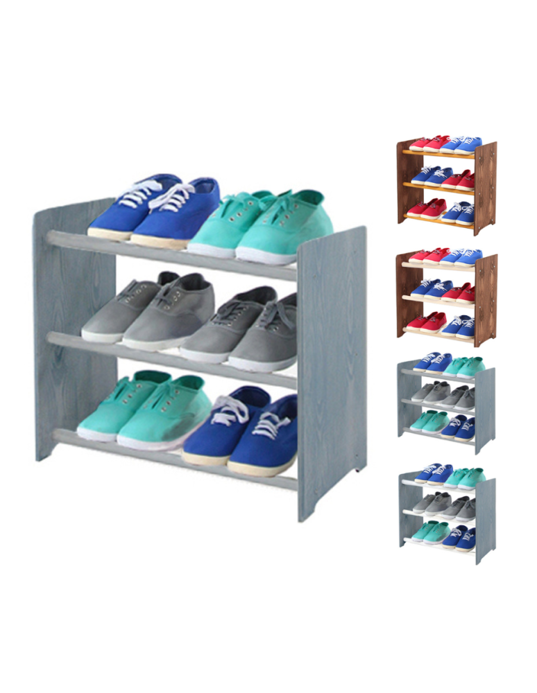 Regały - 3-półkowy regał na obuwie RBS /szer.45 cm/ Szary - product b2b.wamar.biz 1