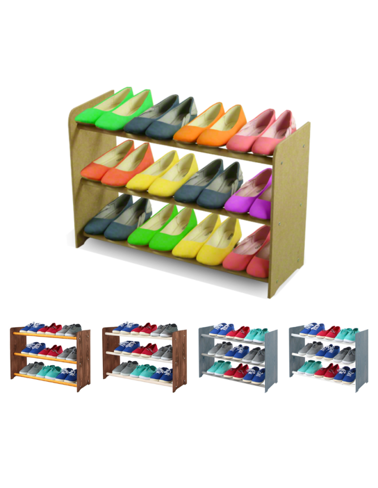 Regały - 3-półkowy regał na obuwie RBS /szer.65 cm/ Naturalny - product b2b.wamar.biz 1