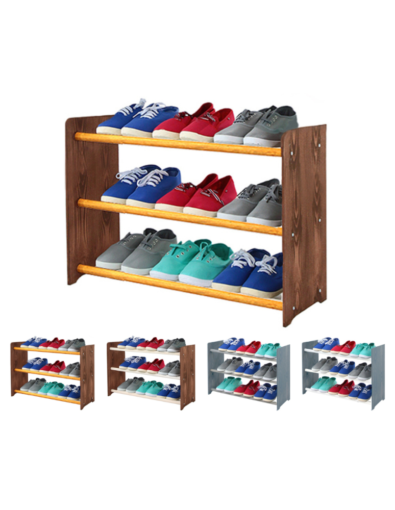 Regały - 3-półkowy regał na obuwie RBS /szer.65 cm/ Brąz-Olcha - product b2b.wamar.biz 1