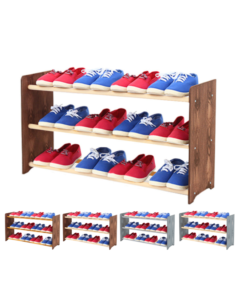 Regały - 3-półkowy regał na obuwie RBS /szer.90 cm/ Brąz-Biel - product b2b.wamar.biz 1
