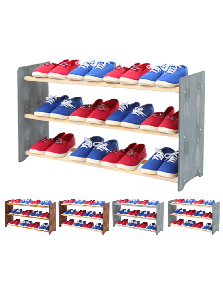 Regały - 3-półkowy regał na obuwie RBS /szer.90 cm/ Szary-Biel - product b2b.wamar.biz 1