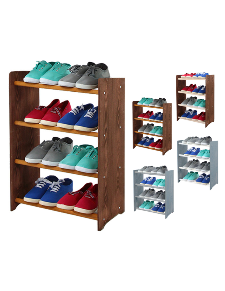 Regały - 4-półkowy regał na obuwie RBS /szer.45 cm/ Brąz-Olcha - product b2b.wamar.biz 1