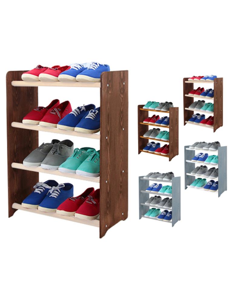 Regały - 4-półkowy regał na obuwie RBS /szer.45 cm/ Brąz-Biel - product b2b.wamar.biz 1