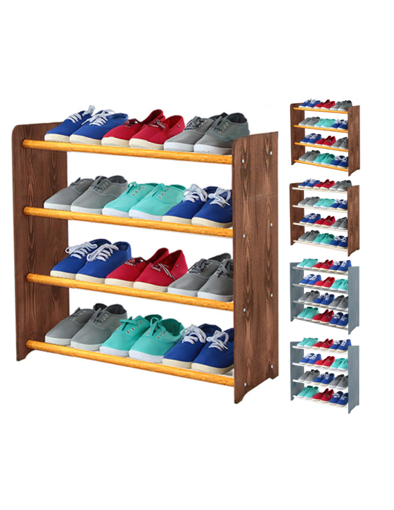 Regały - 4-półkowy regał na obuwie RBS /szer.65 cm/ Brąz-Olcha - product b2b.wamar.biz 1