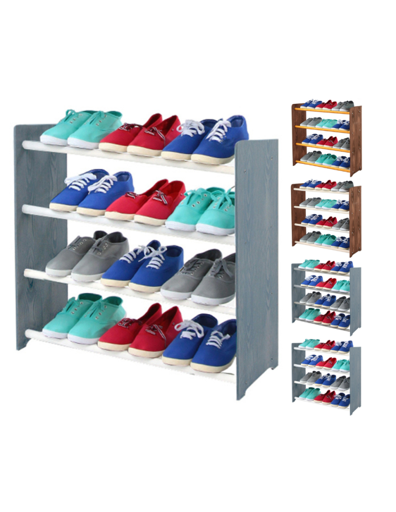 Regały - 4-półkowy regał na obuwie RBS /szer.65 cm/ Szary-Biel - product b2b.wamar.biz 1