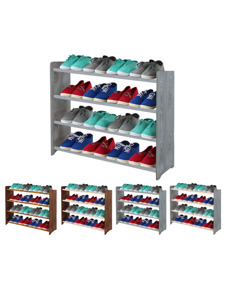 Regały - 4-półkowy regał na obuwie RBS /szer.90 cm/ Szary - product b2b.wamar.biz 1