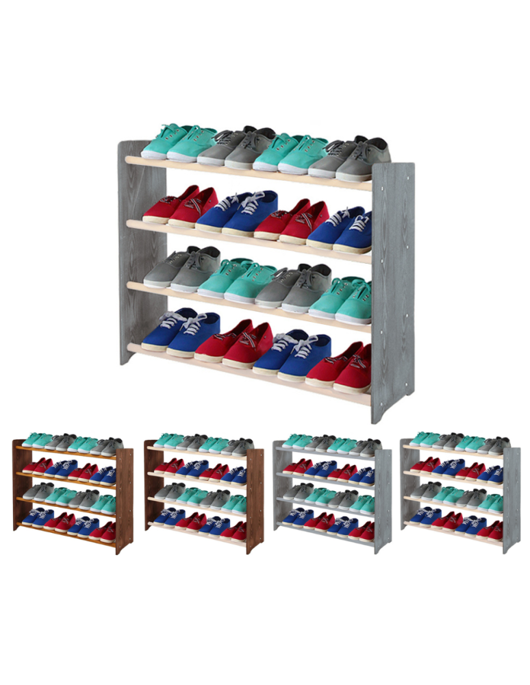 Regały - 4-półkowy regał na obuwie RBS /szer.90 cm/ Szary-Biel - product b2b.wamar.biz 1