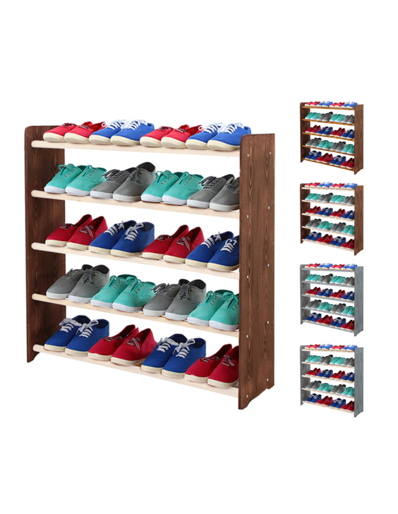 Regały - 5-półkowy regał na obuwie RBS /szer.90 cm/ Brąz-Biel - product b2b.wamar.biz 1