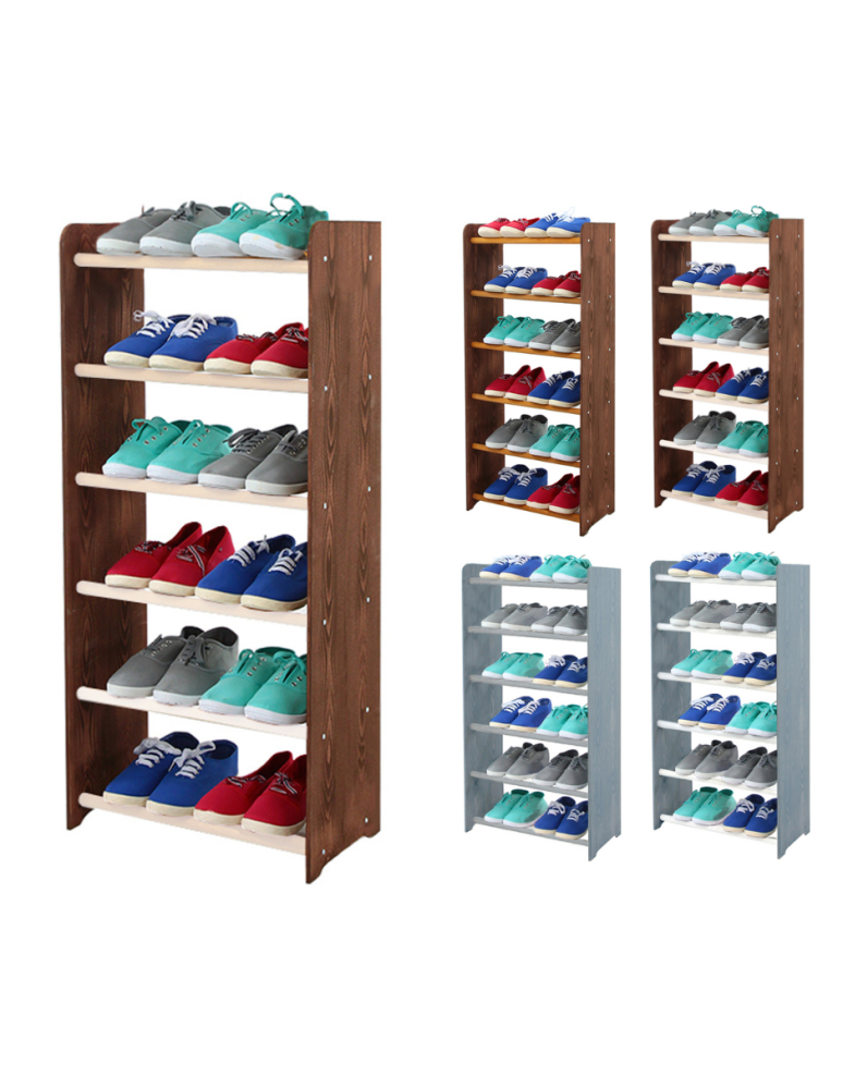 Regały - 6-półkowy regał na obuwie RBS /szer.45 cm/ Brąz-Biel - product b2b.wamar.biz 1