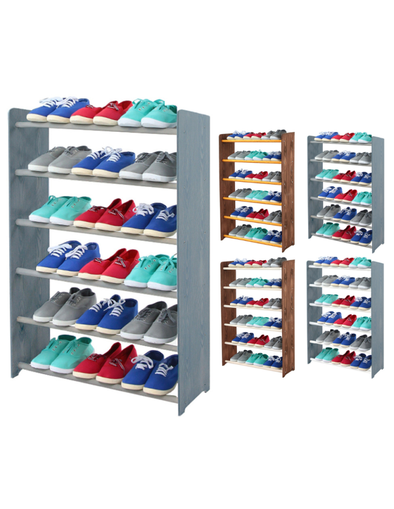 Regały - 6-półkowy regał na obuwie RBS /szer.65 cm/ Szare - product b2b.wamar.biz 1