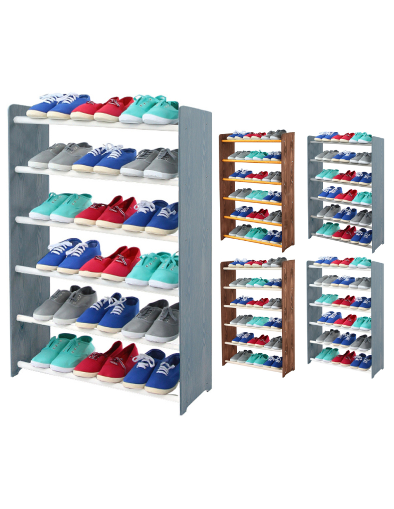 Regały - 6-półkowy regał na obuwie RBS /szer.65 cm/ Szare-Biel - produkt b2b.wamar.biz 1