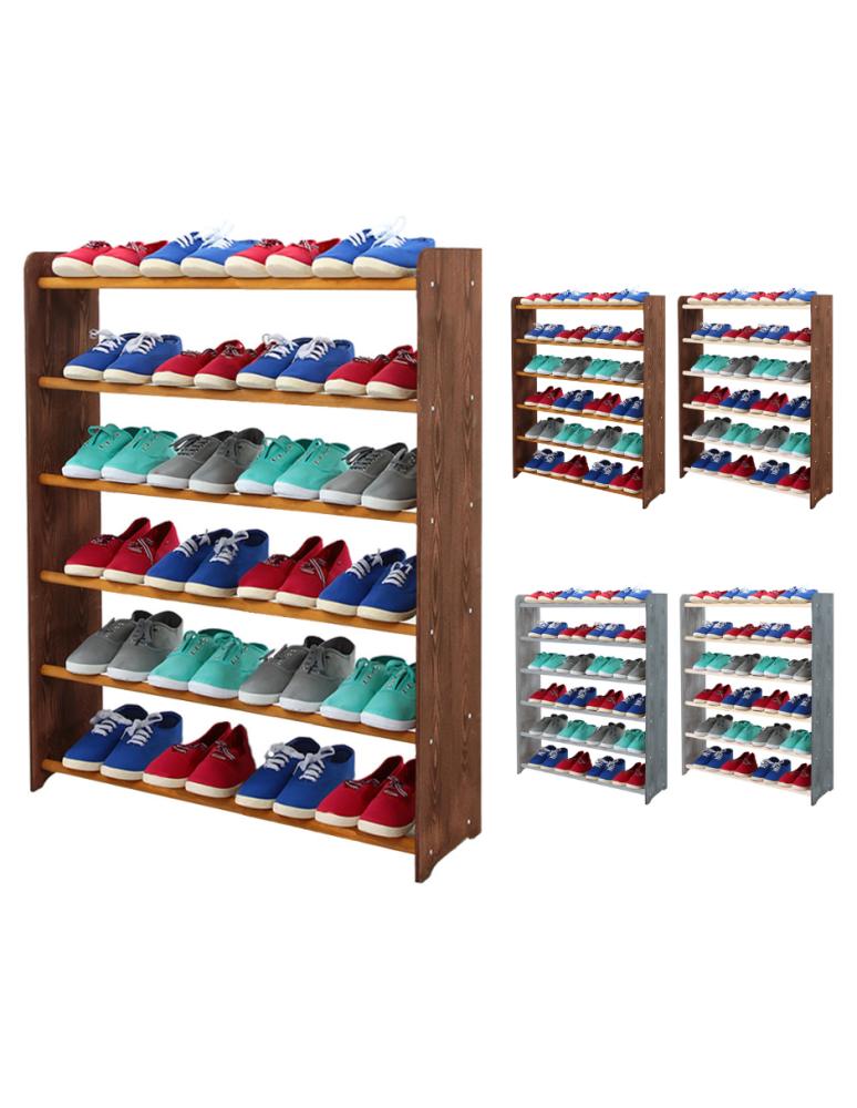Regały - 6-półkowy regał na obuwie RBS /szer.90 cm/ Brąz-Olcha - product b2b.wamar.biz 1