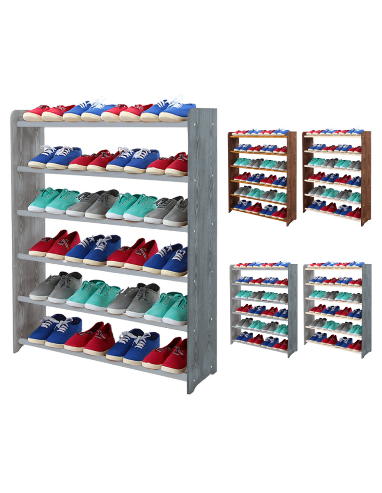 Regały - 6-półkowy regał na obuwie RBS /szer.90 cm/ Szary - product b2b.wamar.biz 1