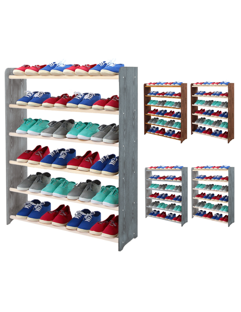 Regały - 6-półkowy regał na obuwie RBS /szer.90 cm/ Szary-Biel - product b2b.wamar.biz 1