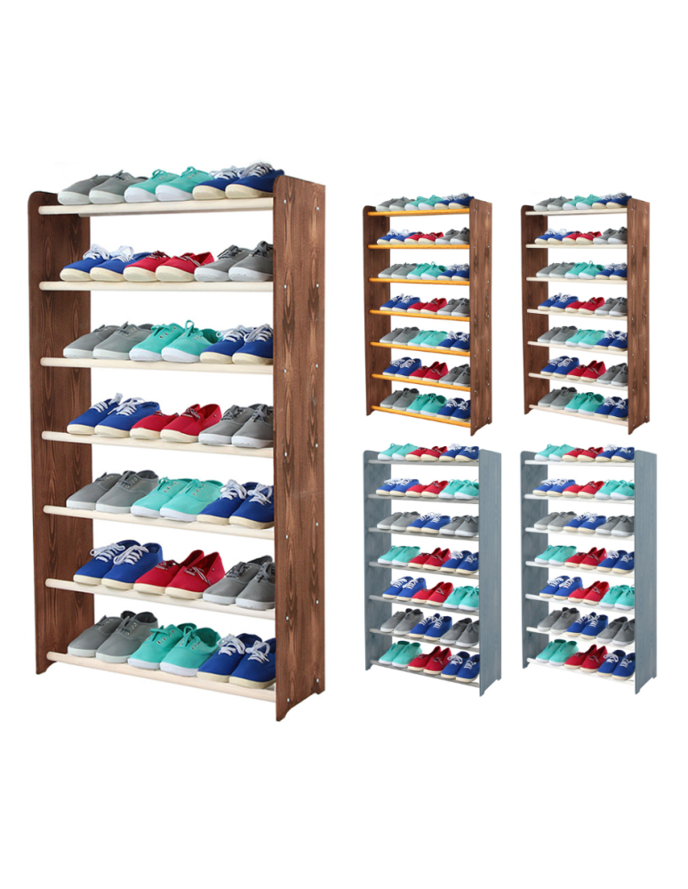 Regały - 7-półkowy regał na obuwie RBS /szer.65 cm/ Brąz-Biel - product b2b.wamar.biz 1