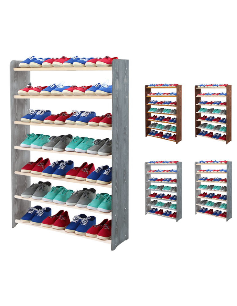Regały - 7-półkowy regał na obuwie RBS /szer.90 cm/ Szary-Biel - produkt b2b.wamar.biz 1