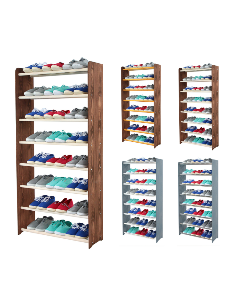 Regały - 8-półkowy regał na obuwie RBS /szer.65 cm/ Brąz-Biel - product b2b.wamar.biz 1