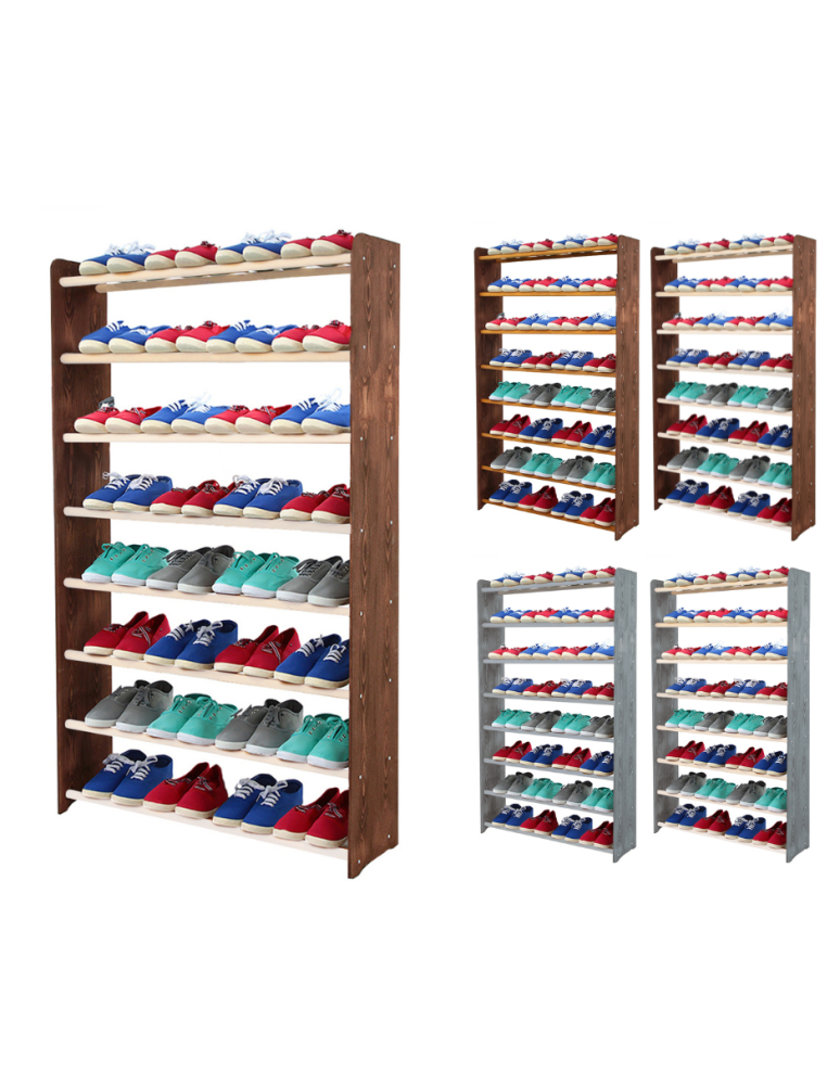 Regały - 8-półkowy regał na obuwie RBS /szer.90 cm/ Brąz-Biel - product b2b.wamar.biz 1