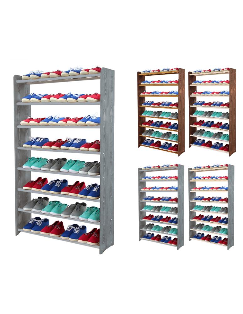 Regały - RBS 8-półkowy regał na obuwie  /szer.90 cm/ Szary - produkt b2b.wamar.biz 1