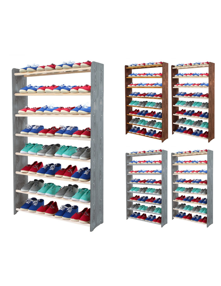 Regały - 8-półkowy regał na obuwie RBS /szer.90 cm/ Szary-Biel - product b2b.wamar.biz 1