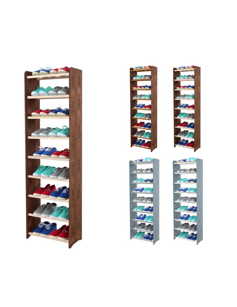 Regały - 9-półkowy regał na obuwie RBS /szer.45 cm/ Brąz-Biel - product b2b.wamar.biz 1
