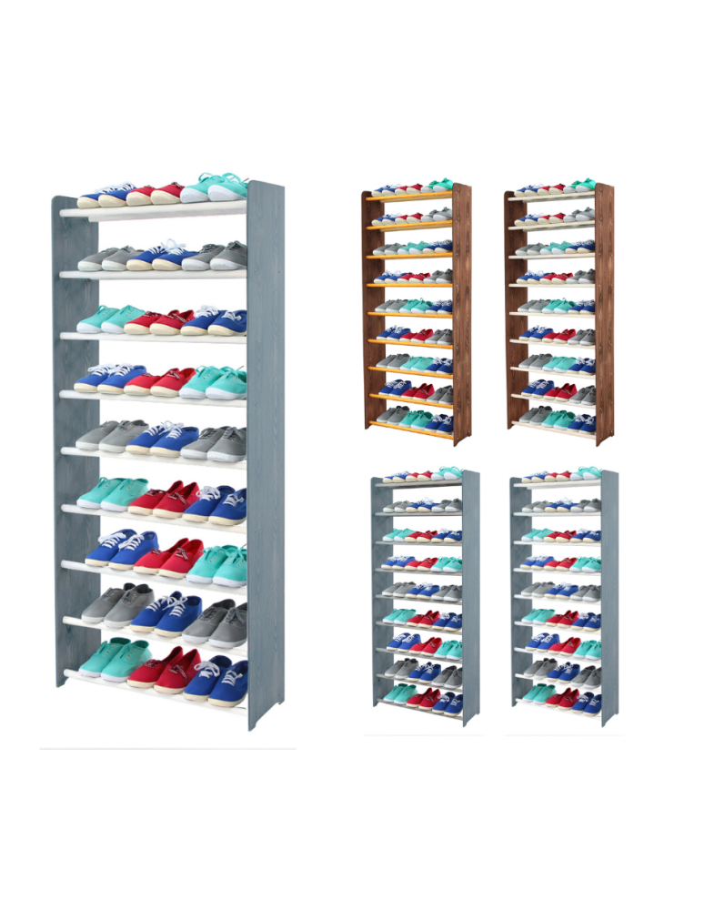 Regały - 9-półkowy regał na obuwie RBS /szer.65 cm/ Szary-Biel - product b2b.wamar.biz 1