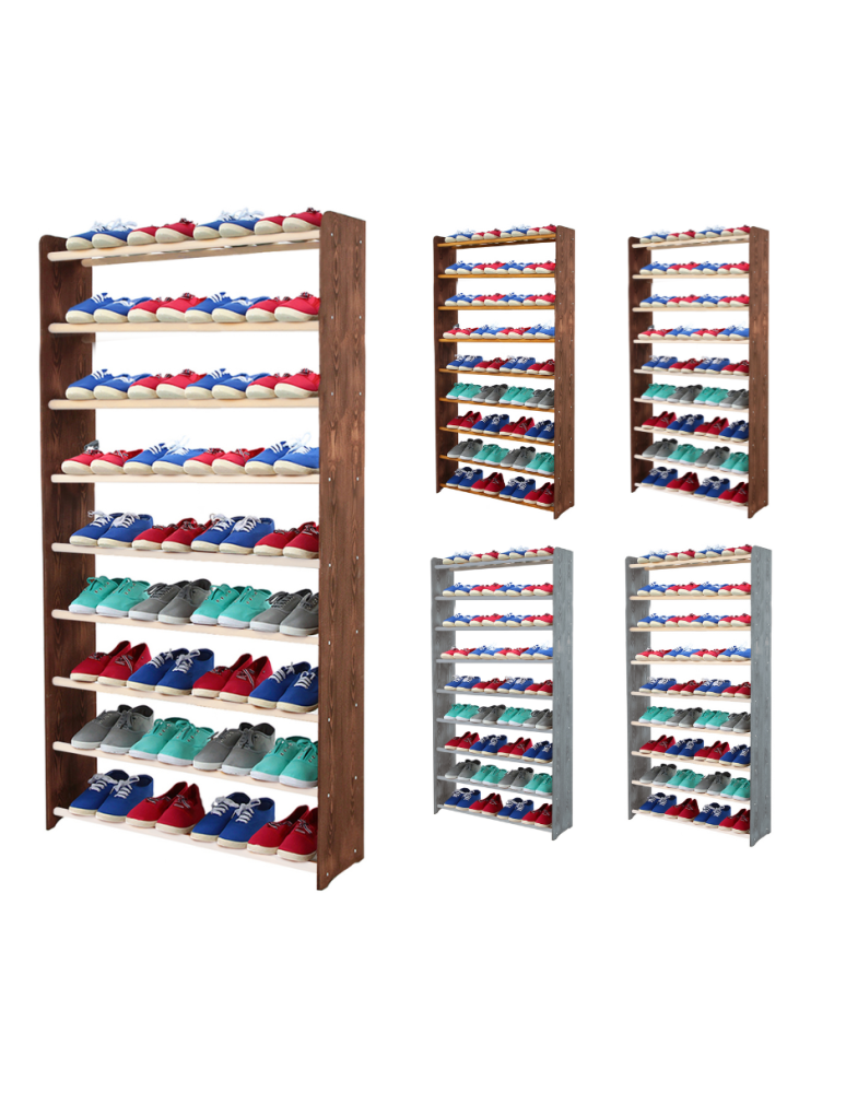 Regały - 9-półkowy regał na obuwie RBS /szer.90 cm/ Brąz-Biel - product b2b.wamar.biz 1