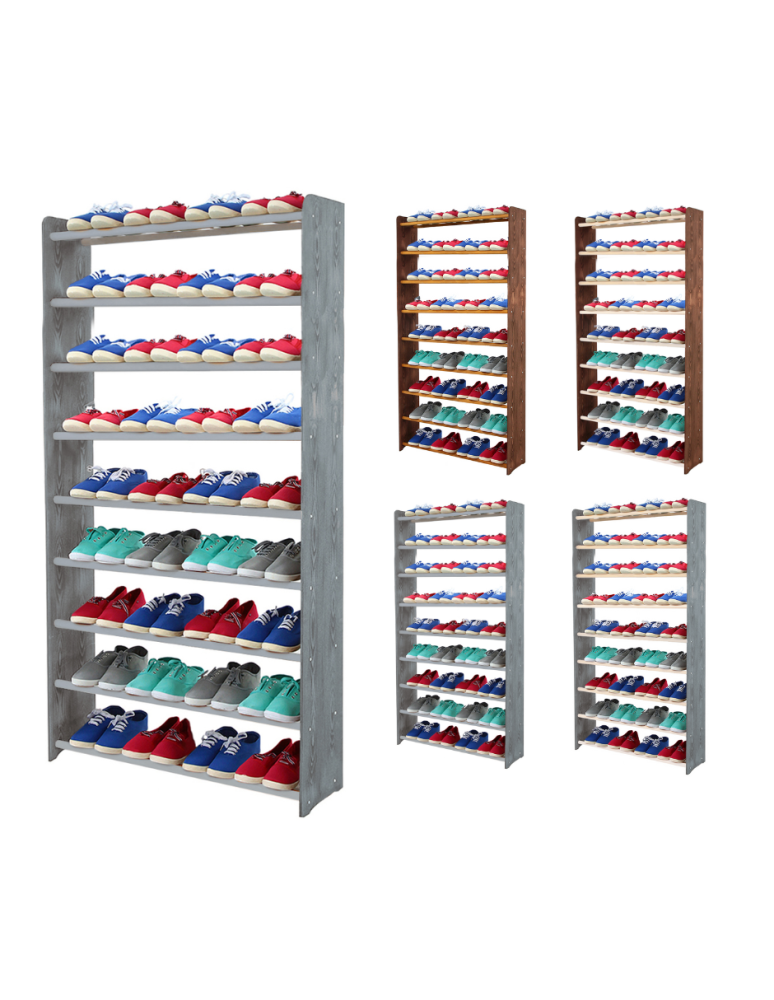 Regały - 9-półkowy regał na obuwie RBS /szer.90 cm/ Szary - product b2b.wamar.biz 1