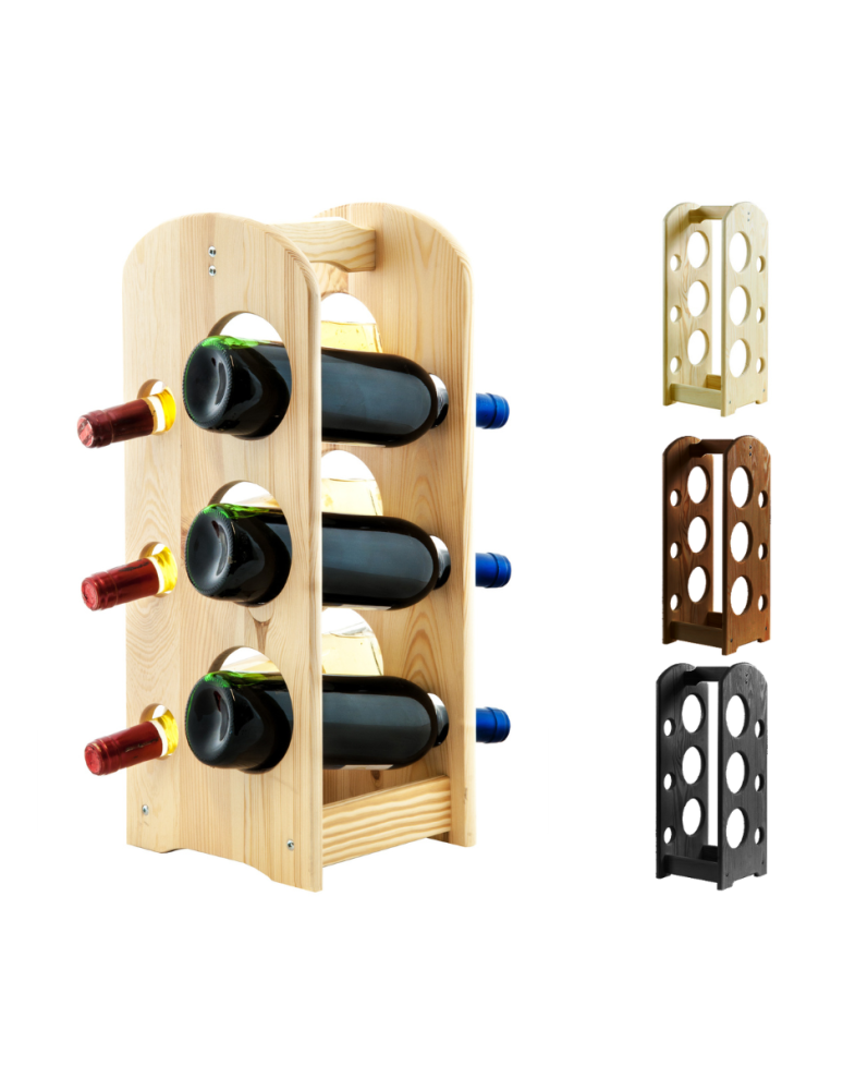 Regały - Regał na wino z rączką RW-9-6 /6 butelek/ Naturalny - product b2b.wamar.biz 1