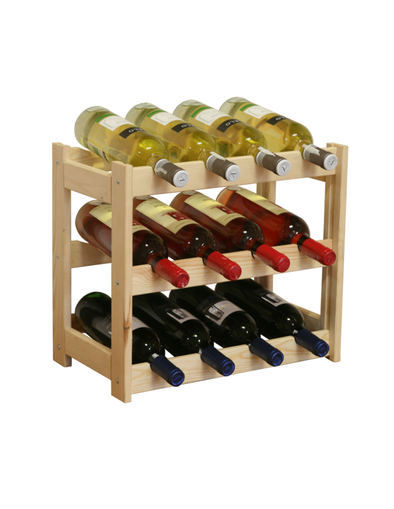 Regały - Drewniany regał na wino RW-1 /12 butelek/ Naturalny - product b2b.wamar.biz 1