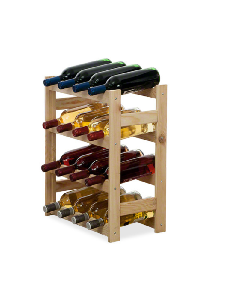 Regały - Drewniany regał na wino RW-1 /16 butelek/ Naturalny - product b2b.wamar.biz 1