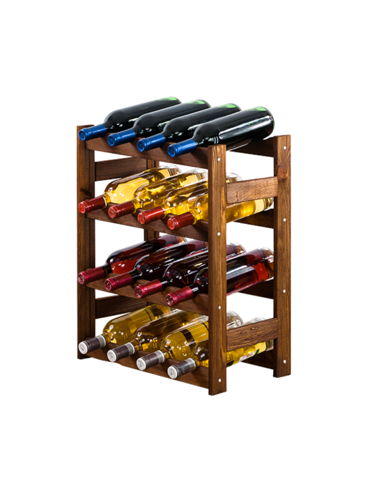 Regały - Drewniany regał na wino RW-1 /16 butelek/ Brązowy - product b2b.wamar.biz 1