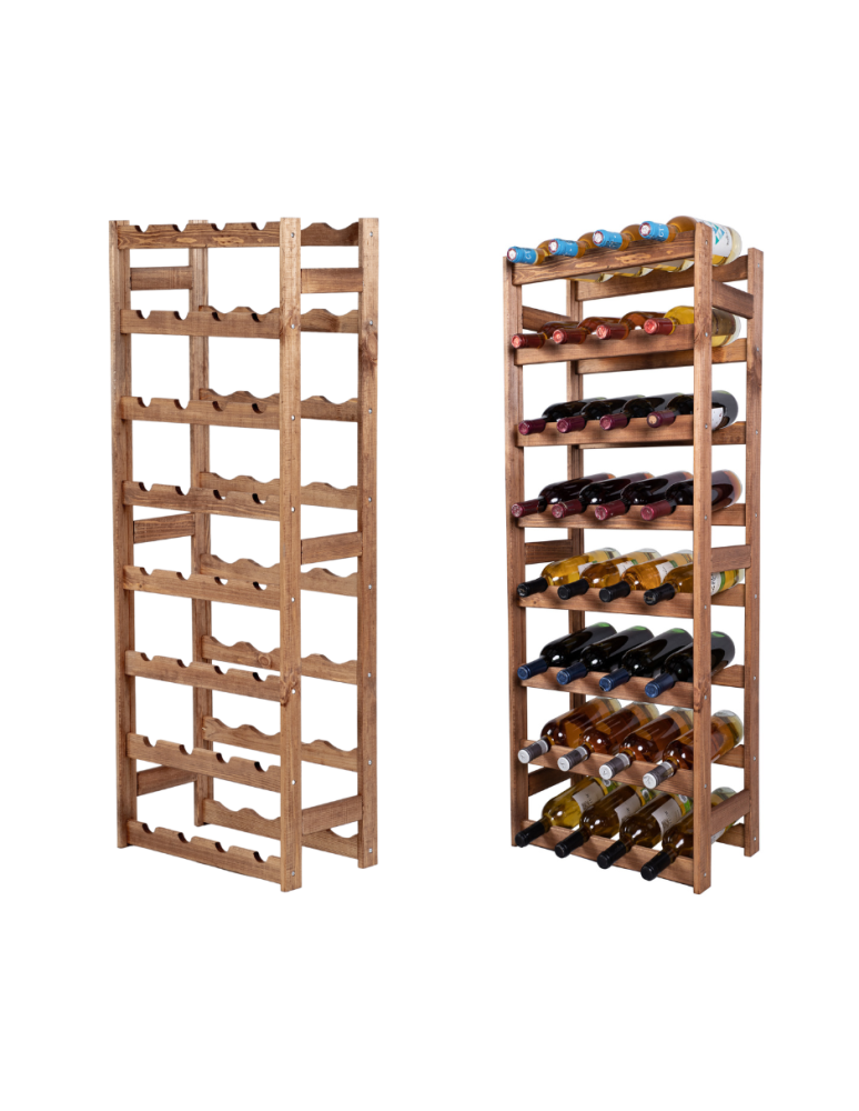 Regały - Drewniany regał na wino RW-1 /32 butelki/ Brązowy - product b2b.wamar.biz 1