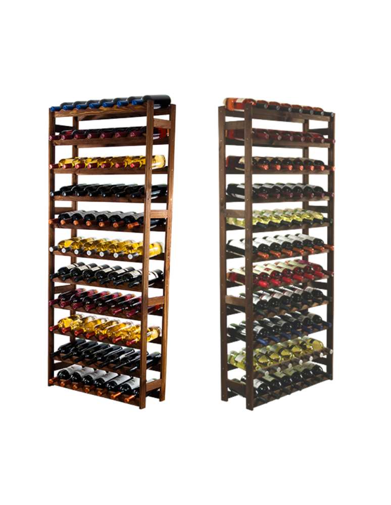 Regały - Drewniany regał na wino RW-1 /77 butelek/ Brązowy - produkt b2b.wamar.biz 1
