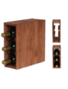 Modułowy Słupek na Wino RW61 (Na 3 Butelki) – Brązowe Drewno