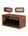 Modułowy Regał na Wino RW61 (1 Ukośna Leżnia) – Brązowe Drewno